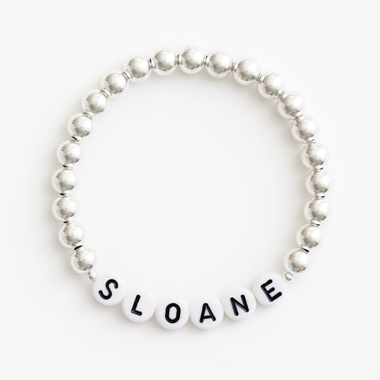 The Sterling Silver with End Beads Bracelet