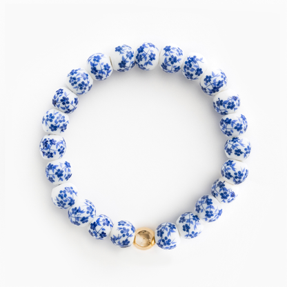 Blue Porcelain Floral Stacker