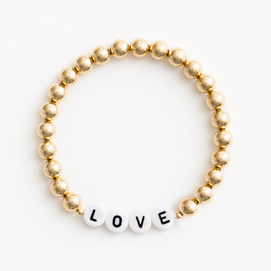 LOVE - Gold with Gold End Beads