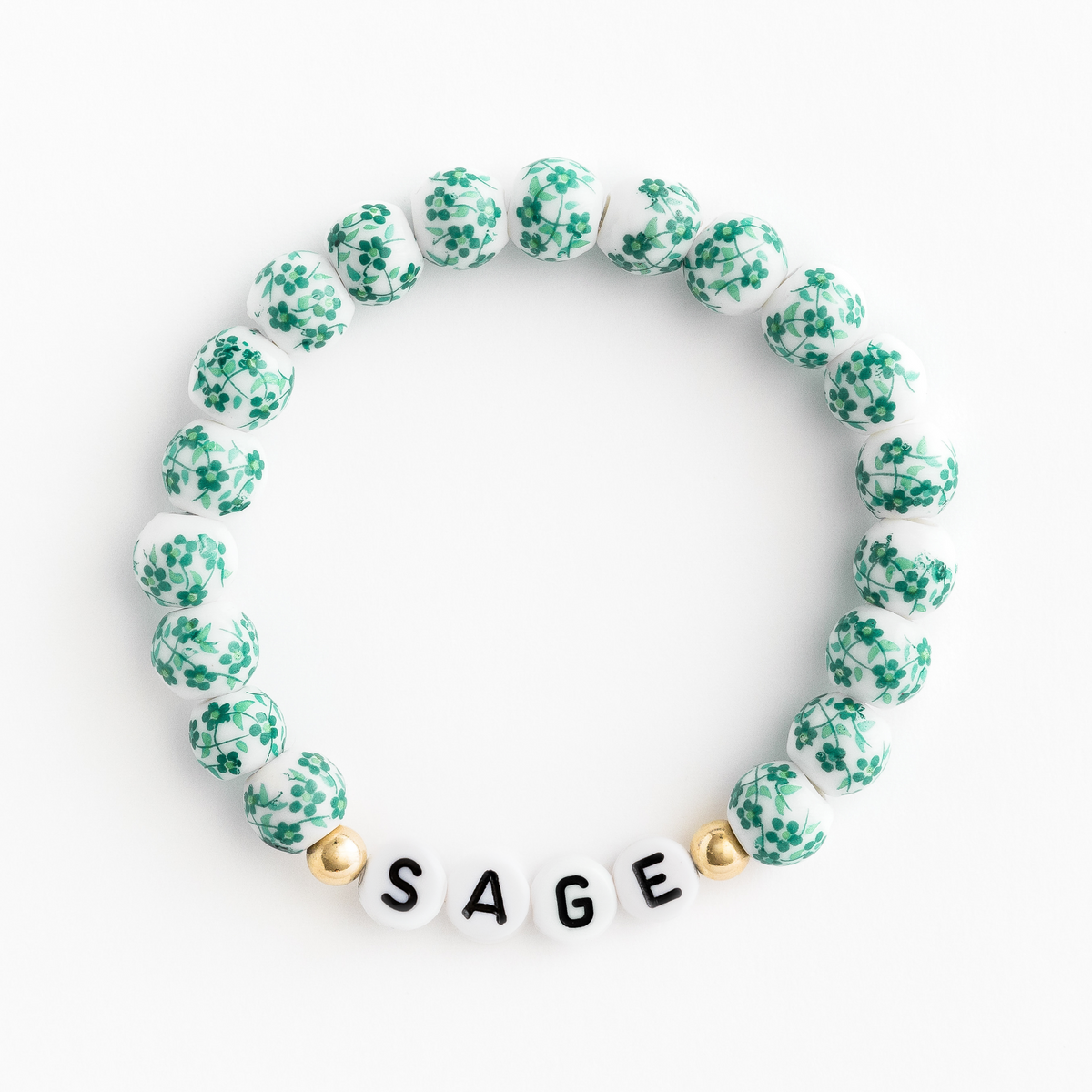 The Green Porcelain Floral Bracelet