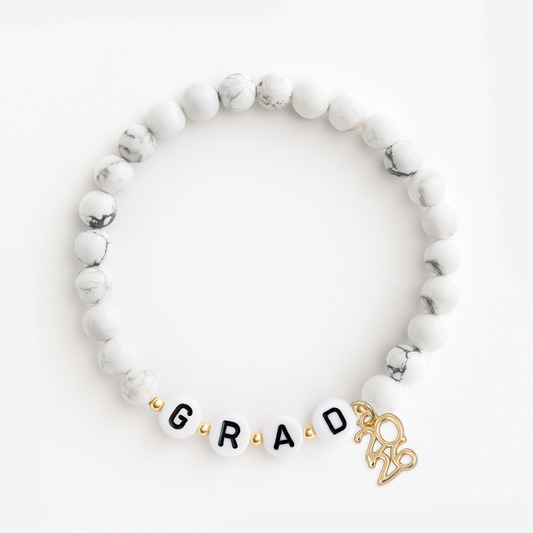 The Graduate's White Marble Bracelet