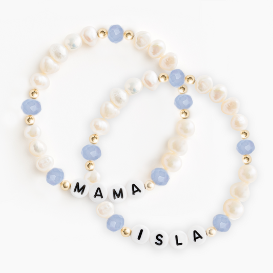 Mommy & Me Mother of Pearl Set (Baby Blue)