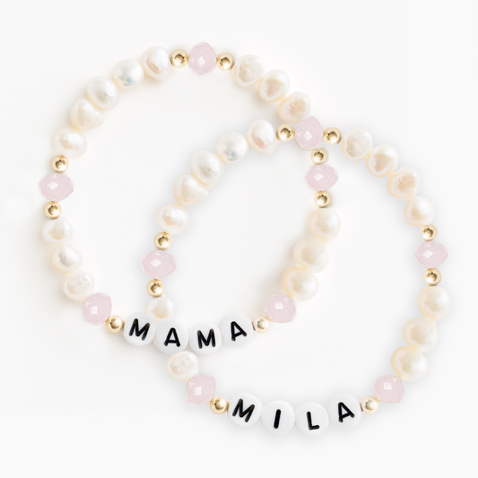 Mommy & Me Mother of Pearl Set (Baby Pink)