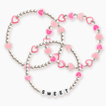 The Silver & Pink Hearts Set