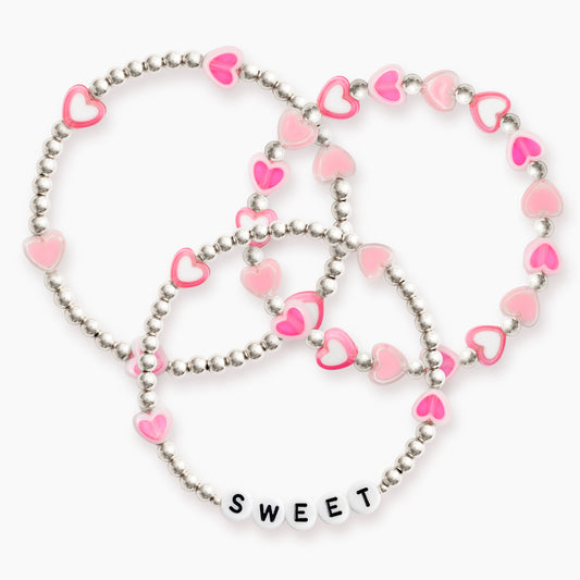 The Silver & Pink Hearts Set