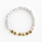 The White Marble with End Beads Bracelet