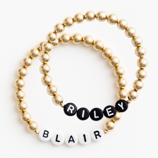 Gold bracelet with hot sale name edit